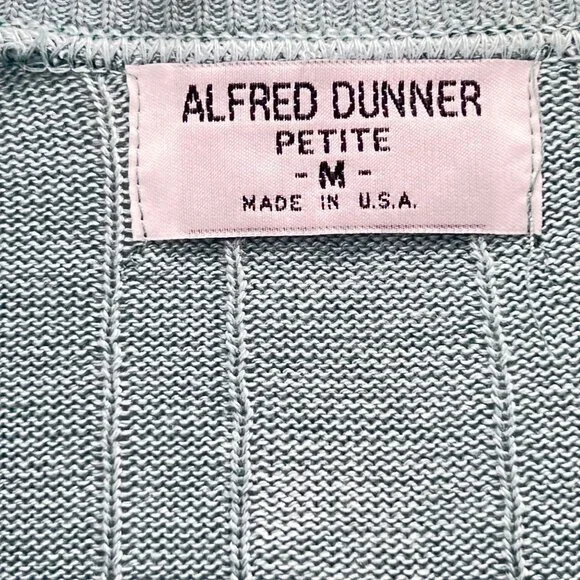 NWT Vtg Alfred Dunner Cardigan Sweater Button Down Blue USA PM Ribbed Knit - Picture 5 of 11